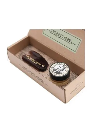 Captain Fawcett Sandalwood Moustache Wax 15gr & Folding Pocket Moustache Comb OfSt-10304 Captain Fawcett Moustache Combs €22....