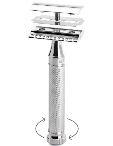 Muhle R89 Twist Ξυριστική Μηχανή Ασφαλείας Κλειστού Τύπου 2 Τεμαχίων Nickel 1195 Muhle