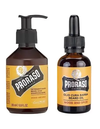 Proraso Wood And Spice Beard Wash 200ml & Beard Oil 30ml Pack 3634 Proraso Beard Gift Sets & Bundle €23.90 -5%€19.27