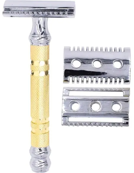 Ξυριστική Μηχανή Ασφαλείας Κλειστού και Ανοιχτού Τύπου Τριών Τεμαχίων Parker 69CR Convertible Gold OfSt-6989 Parker