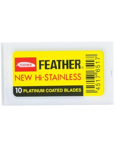 Λεπίδες Ξυρίσματος DE Feather Platinum Yellow - 10 Ξυραφάκια 1813 Feather