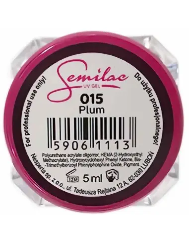 Semilac Uv Gel 015 Plum 5ml 4206 Semilac Semilac UV/LED GEL €4.45 €3.59