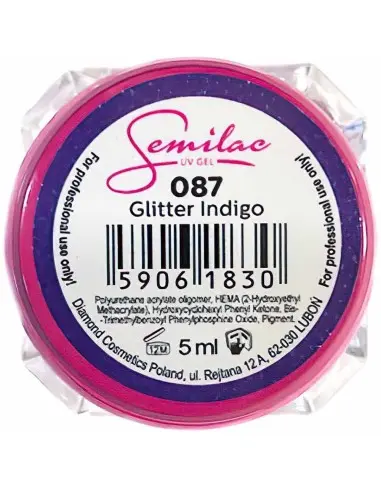 Semilac Uv Gel 087 Glitter Indigo 5ml 4222 Semilac UV Color Gel €4.45 €3.59