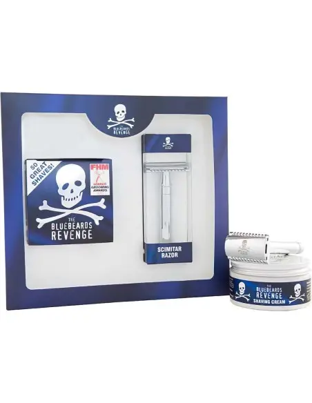 The BlueBeards Revenge Scimitar Double - Edge Razor & Shaving Cream 100ml Kit Disc-9645 The Bluebeards Revenge Shaving Starte...