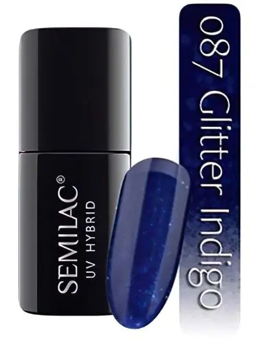 Semilac Uv Hybrid 087 Glitter Indigo 7ml OfSt-4288 Semilac Semilac HyBrids €9.90 €7.98