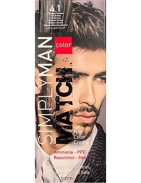 Ανδρική Βαφή Μαλλιών Simply Man Match Ash Brown 4.1 40ml OfSt-6997 Simply Man