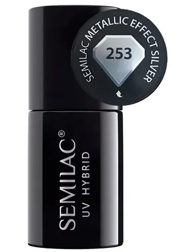 END Ημιμόνιμο Βερνίκι Semilac 253 Metallic Effect Silver 7ml Disc-8358 Semilac