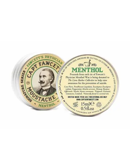 Captain Fawcett Moustache wax Menthol 15gr OfSt-8836 Captain Fawcett