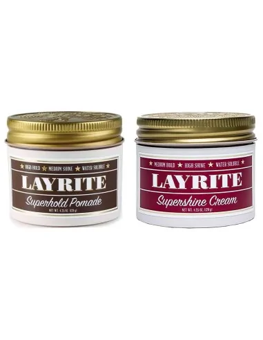 Layrite Super Shine Cream & Super Hold Deluxe Pomade 120gr Pack 1925 Layrite