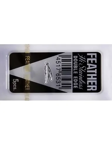 Λεπίδες Ξυρίσματος DE Feather Platinum Black - 5 Ξυραφάκια 0900 Feather