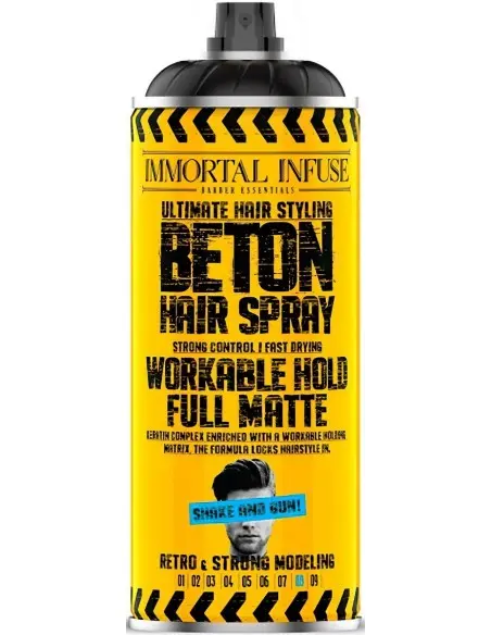 Hair Spray Beton Workable Hold Full Matte Immortal Infuse 400ml Disc-11806 Immortal NYC Finishing Sprays €8.20 -10%€6.61