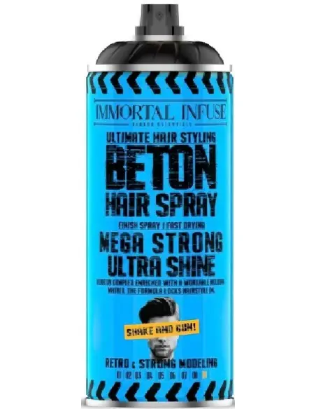Hair Spray Beton Mega Strong Ultra Shine Immortal Infuse 400ml Disc-11807 Immortal NYC Finishing Sprays €8.20 -10%€6.61