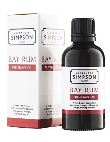 Pre Shave Oil Bay Rum Simpsons 50ml 10447 Simpsons Pre Shave Oil €11.90 €9.60