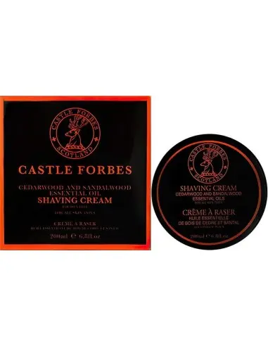 Castle Forbes Cedarwood & Sandalwood Essential Oil Shaving Cream 200ml OfSt-7869 Castle Forbes