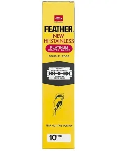 Ξυραφάκια DE Feather Platinum Yellow 200 Λεπίδες 20 Pack x 10 OfSt-1799 Feather