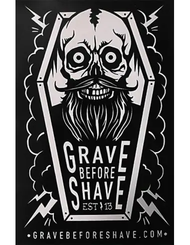 Fisticuffs Grave Before Shave Est 13 Sticker Height: 10,5cm Width: 7cm 3897 Fisticuffs LLC Stickers €1.90 €1.54