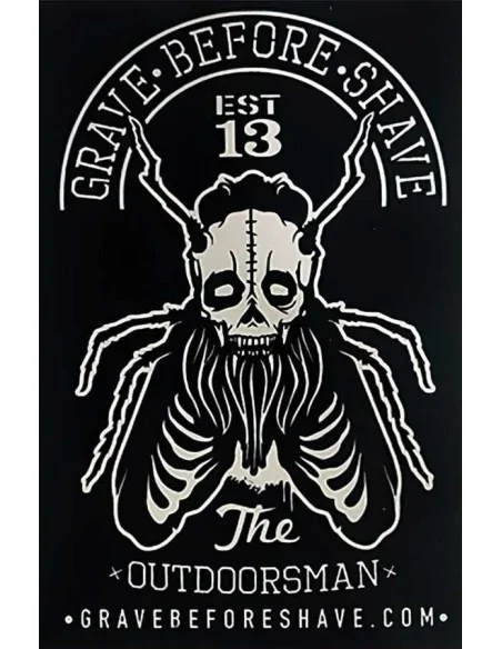Fisticuffs Grave Before Shave The Outdoorsman Sticker 10.9 x 7cm 1559 Fisticuffs LLC