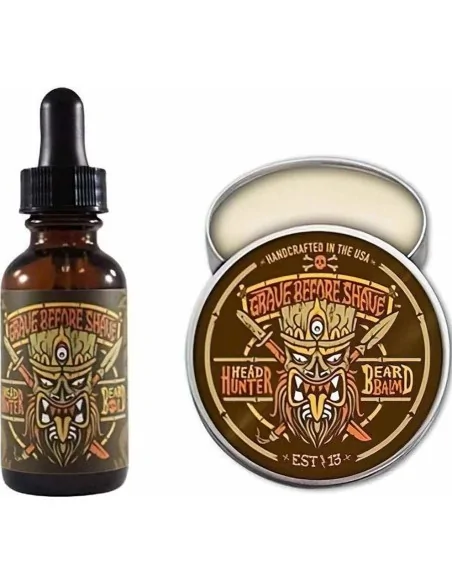 Fisticuffs Grave Before Shave Head Hunter Pack Beard Oil 30ml & Beard Balm 60gr OfSt-3468 Fisticuffs LLC Beard Gift Sets & Bu...