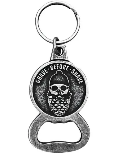 Grave Before Shave Bottle Opener Keychain OfSt-6197 Fisticuffs LLC Badge €6.50 €5.25