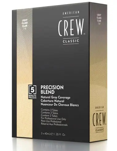 Ανδρική Βαφή Μαλλιών Natural Gray Coverage Ανοιχτό Ξανθό American Crew Precision Blend 7-8 3x40ml 11847 American Crew