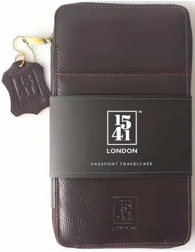 1541 London Passport Travelcase Dark Brown OfSt-7459 1541 London