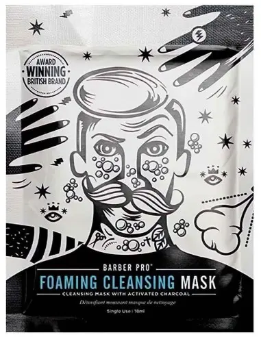 Barber Pro Foaming Cleansing Mask with Activated Charcoal 20gr 6076 Barber Pro