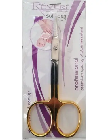 Nail Scissors With Curved Edge 3.5" Stainless Steel Gold Reveri Professional 11926 Reveri Professional Nail Accessories €7.20...