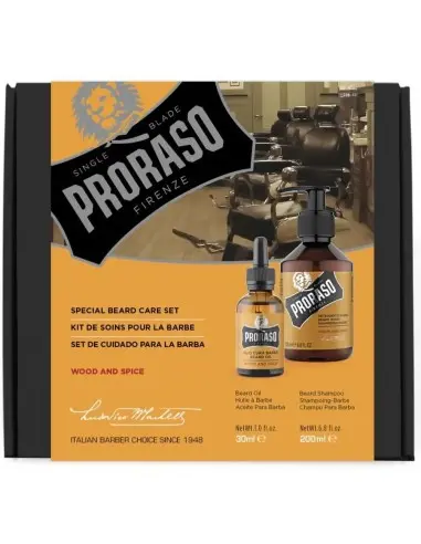 Proraso Beard Oil 30ml & Beard Shampoo 200ml Wood & Spice Care Set OfSt-11978 Proraso Beard Gift Sets & Bundle €21.80 -5%€17.58