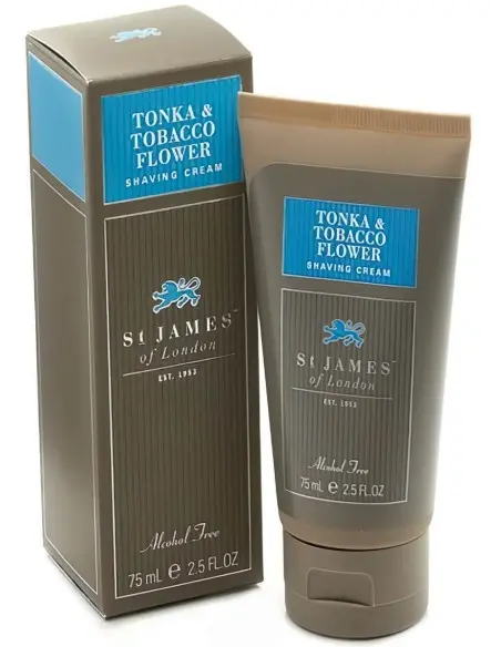 St James of London Tonka & Tobacco Flower Shaving Cream Tube 75ml 8010 St James of London