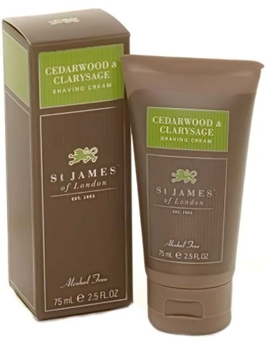 St James of London Cedarwood & Clarysage shaving cream tube 75ml 1238 St James of London Κρέμες Ξυρίσματος €16.33 product_red...
