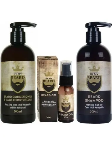 By My Beard -Beard Conditioner & Face Moisturiser 300ml & Beard Shampoo 300ml & Beard Oil 30ml Set 4616 By My Beard