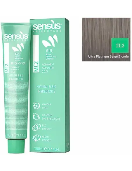 Vegan Βαφή Μαλλιών Sensus MC2 11.2 Υπερ-Πλατινέ Μπεζ Ξανθό 100ml 10084 Sensus Vegan Βαφή Μαλλιών Sensus MC2 11.2 Υπερ-Πλατινέ Μπεζ Ξανθό 100ml 10084 Sensus