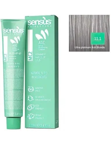 Sensus MC2 Vegan Friendly 11.1 Ultra Platinum Ash Blonde 100ml 10083 Sensus Sensus Vegan Friendly Hairdyes €12.50 product_red...