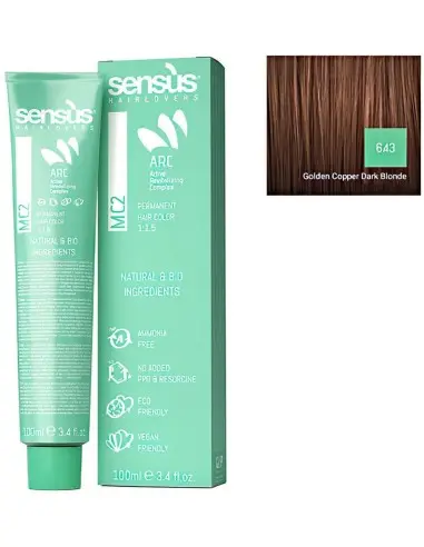 Sensus MC2 Vegan Friendly 6.43 Golden Copper Dark Blonde 100ml 10029 Sensus Vegan Friendly Hairdyes €12.50 €10.08