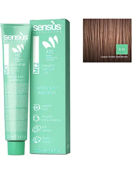 Sensus MC2 Βαφή Μαλλιών Vegan Friendly 6.34 Ξανθό Σκούρο Χάλκινο Ντορέ 100ml 10026 Sensus Sensus MC2 Βαφή Μαλλιών Vegan Friendly 6.34 Ξανθό Σκούρο Χάλκινο Ντορέ 100ml 10026 Sensus