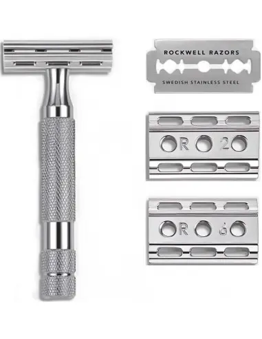 Rockwell Razors 6C White Chrome Safety Razor 6401 Rockwell Razors