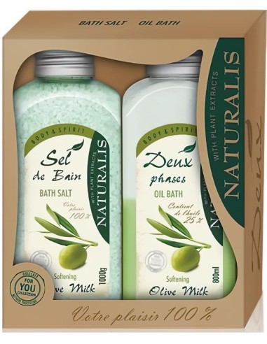 Naturalis Set Olive Milk Bath Salts and Two Phase Bath Oil 7047 Naturalis Φυτικά Έλαια €15.00 €12.10