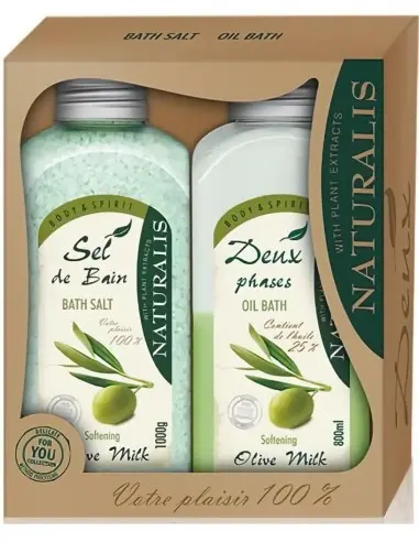 Naturalis Set Olive Milk Bath Salts and Two Phase Bath Oil 7047 Naturalis Bath Salts €13.50 €10.89