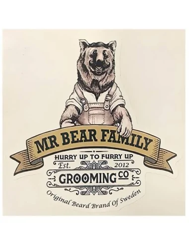 Mr Bear Family Grooming Square Sticker 8 x 7.2cm 1648 Mr Bear Family