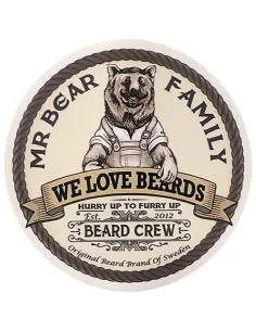 Mr Bear Family We Love Beards Sticker 8 x 8cm 1521 Mr Bear Family