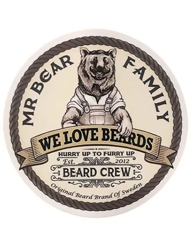 Mr Bear Family We Love Beards Sticker 8 x 8cm 1521 Mr Bear Family