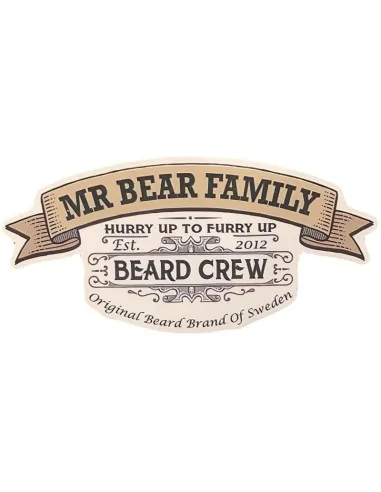 Mr Bear Family Beard Crew Sticker 12 x 5.5cm 1520 Mr Bear Family