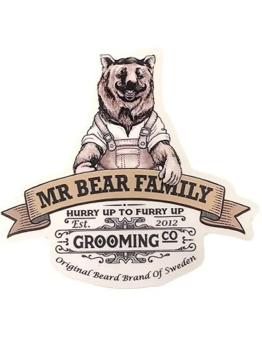 Mr Bear Family Grooming Sticker 7.5 x 6.7cm 1535 Mr Bear Family