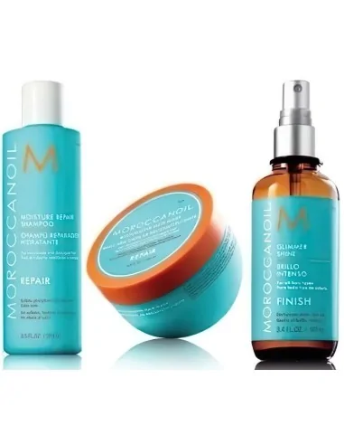 Moroccanoil Pack 4 Moisture Repair Shampoo 250ml & Restorative Hair Mask 250ml & Glimmer Shine Spray 50ml OfSt-1933 Moroccanoil