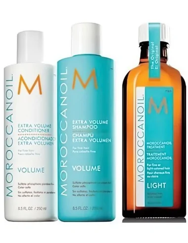 Moroccanoil Extra Volume Shampoo 250ml & Conditioner 250ml & Oil Treatment Light 100ml OfSt-0350 Moroccanoil