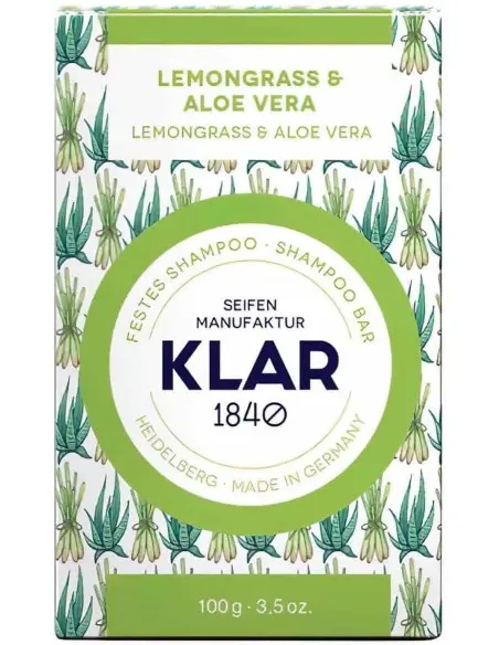 Shampoo Bar Lemongrass & Aloe Vera Klar 100gr 12225 Klar's Soap Shampoo Bar €10.00 €8.06