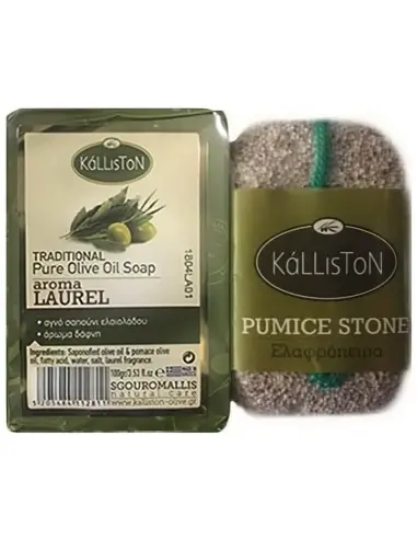 Kalliston Set Olive Oil Soap Laurel & Pumice Stone 100gr 6316 Kalliston Natural Care Soaps €2.50 €2.02