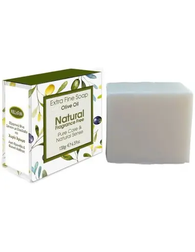 Kalliston Extra Fine Soap Olive Oil Natural Fragrance Free 130gr OfSt-10365 Kalliston Soap €2.90 €2.34