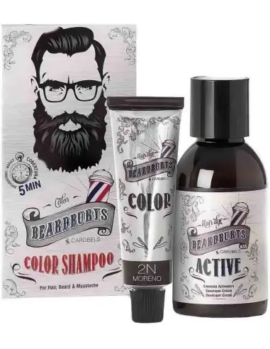 Semi-permanent Hair & Beard Color Shampoo Black 2N Beardburys 9088 Beardburys Hairdyes For Men €15.90 €12.82