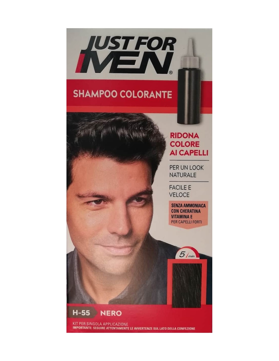 Colour Shampoo Black Just For Men H-55 